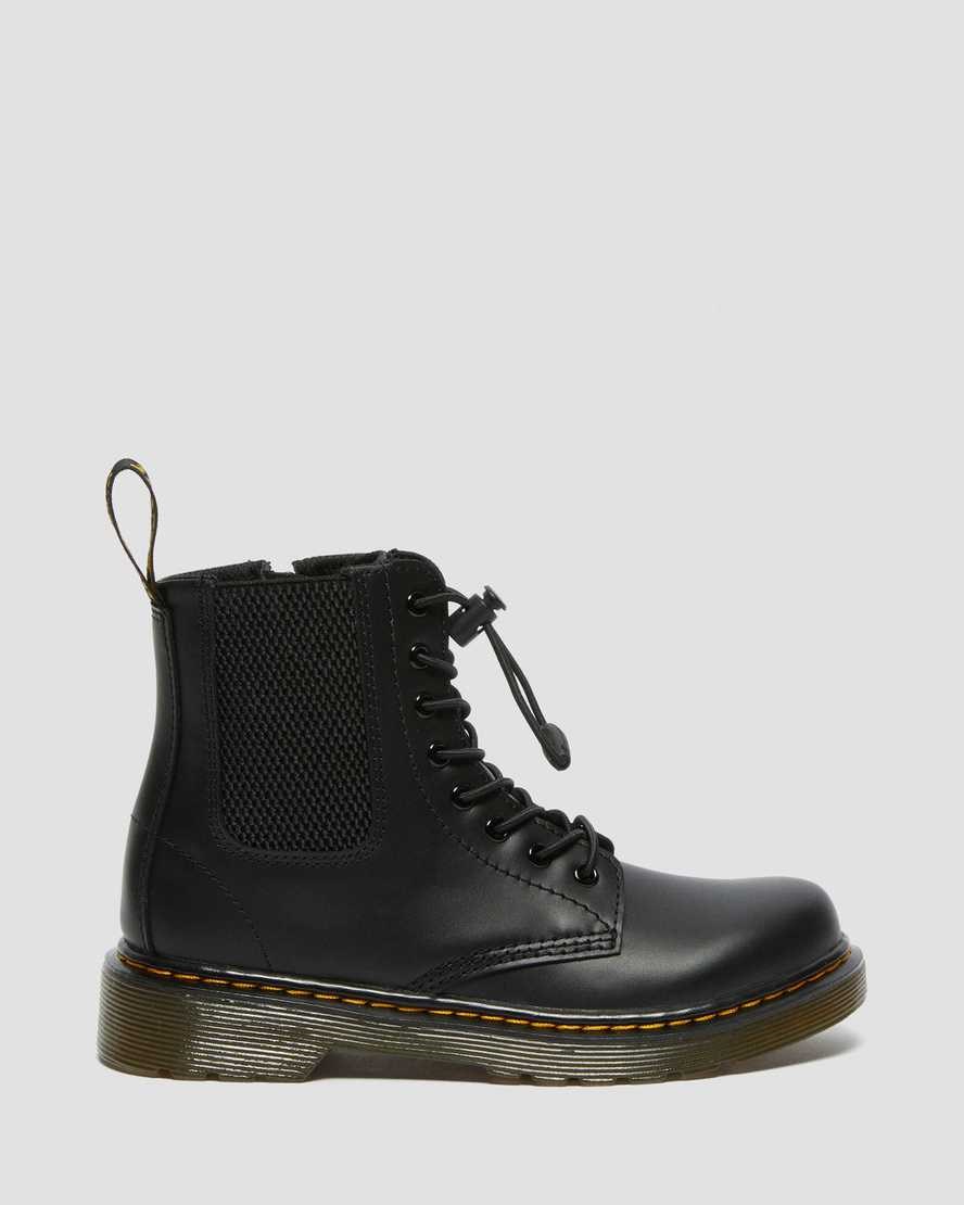 Kids' Dr Martens Junior 1460 Harper Leather Booties Black Romario | 364BJUSLN