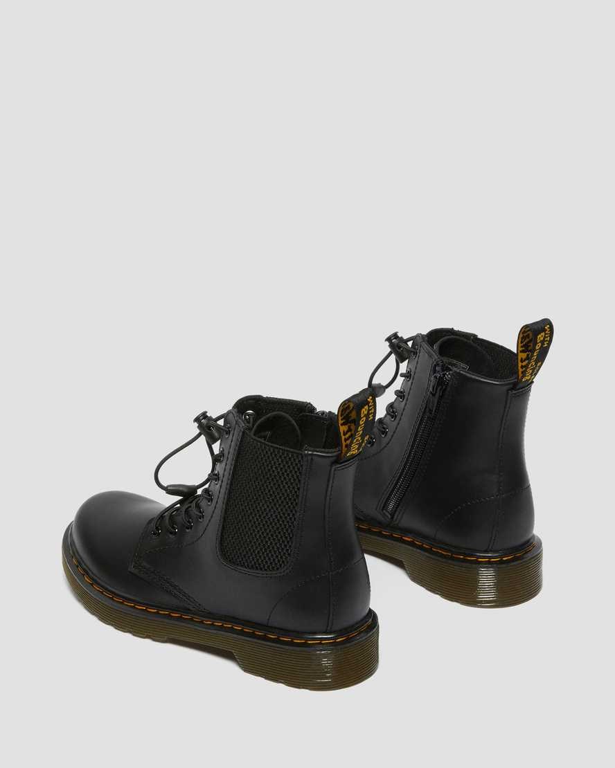 Kids' Dr Martens Junior 1460 Harper Leather Booties Black Romario | 364BJUSLN