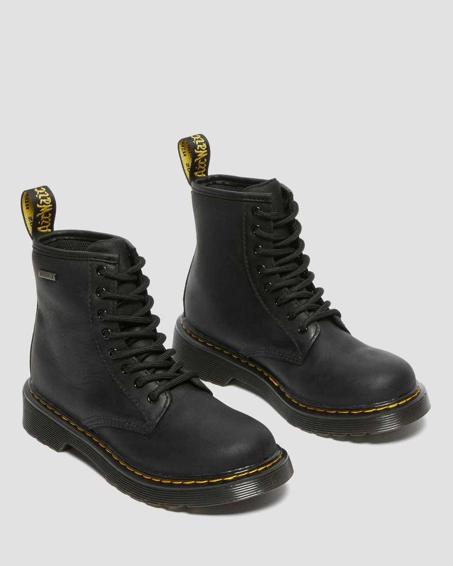 Kids' Dr Martens Junior 1460 Waterproof Leather Booties Black Republic Wp | 486GXIVQW