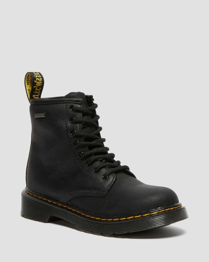 Kids' Dr Martens Junior 1460 Waterproof Leather Booties Black Republic Wp | 486GXIVQW