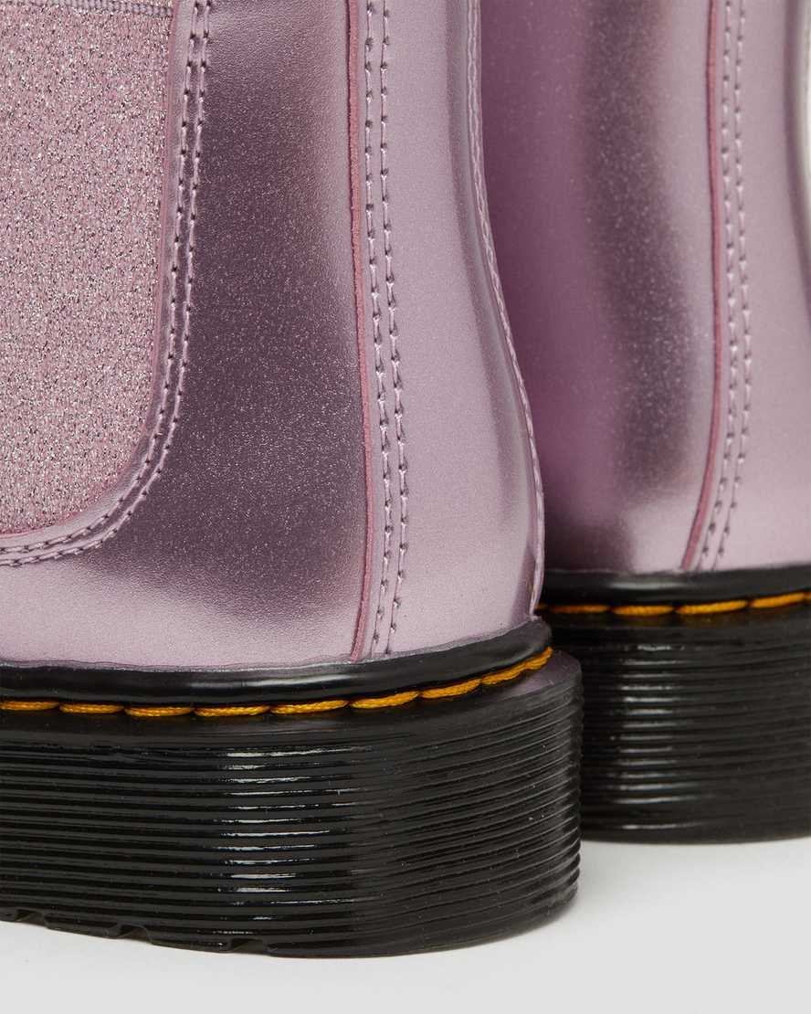 Kids' Dr Martens Junior 2976 Metallic Chelsea Boots Pink Spark | 960ERZUNV