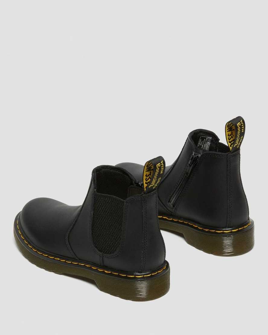 Kids' Dr Martens Junior 2976 Softy T Leather Chelsea Boots Black Softy T | 351WFBNGX