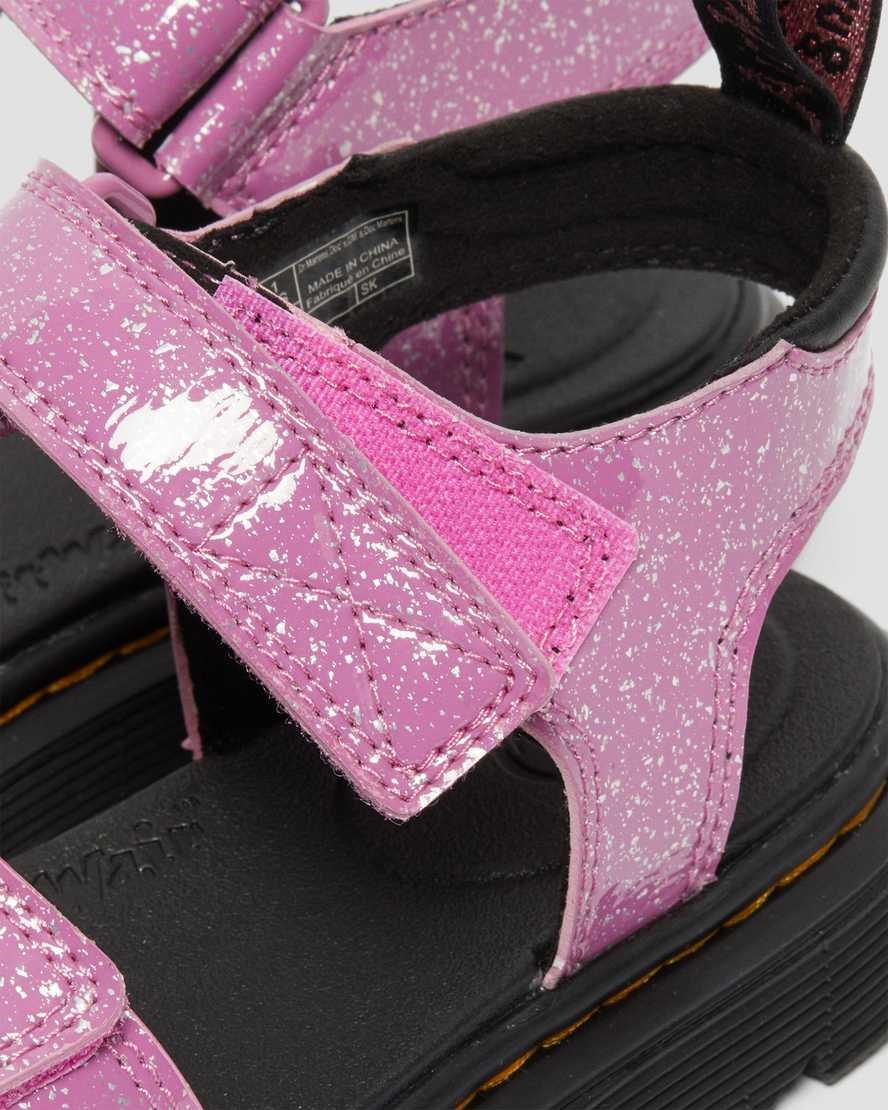 Kids' Dr Martens Junior Klaire Glitter Sandals Pink Cosmic Glitter | 675NFQPXE