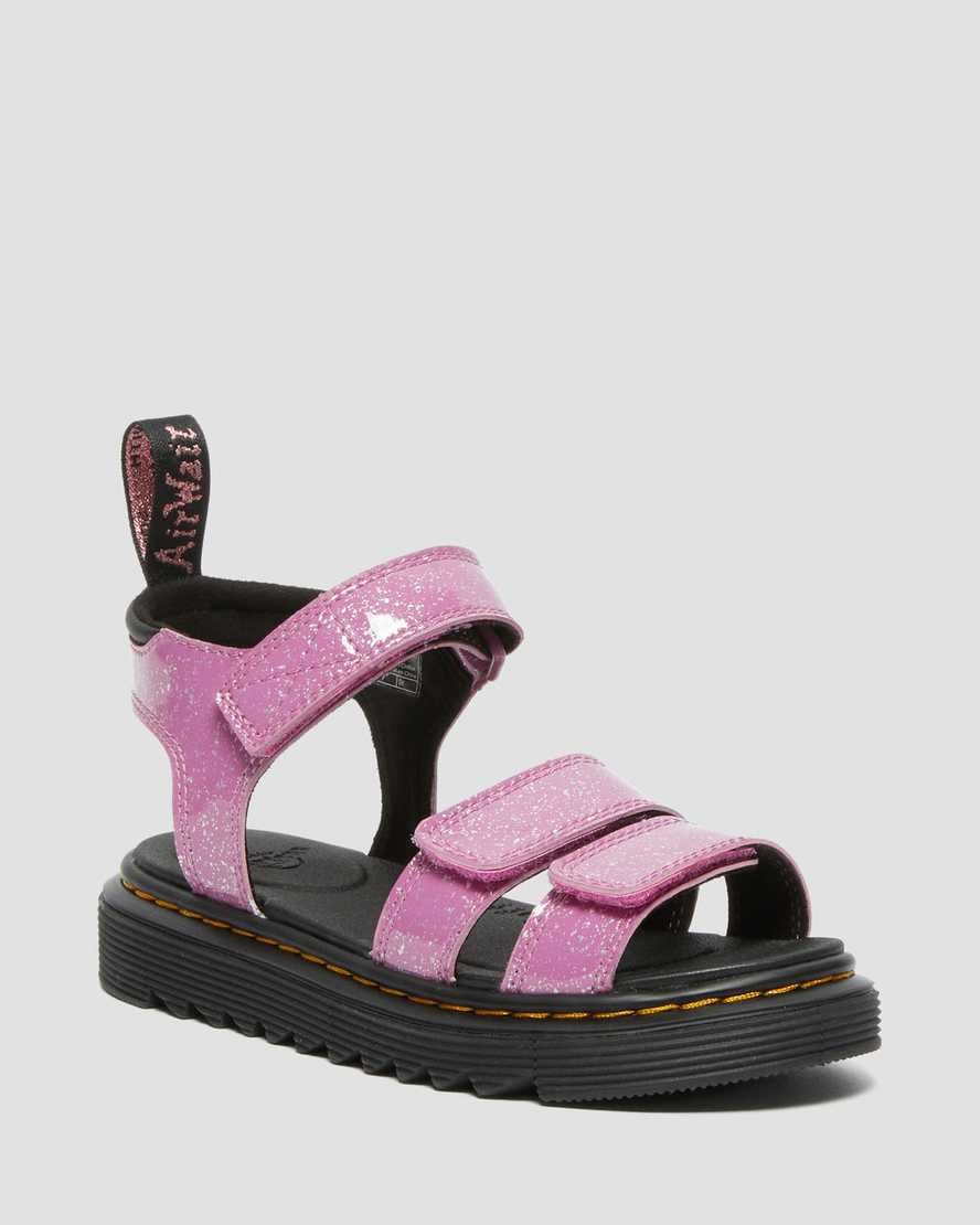 Kids\' Dr Martens Junior Klaire Glitter Sandals Pink Cosmic Glitter | 675NFQPXE