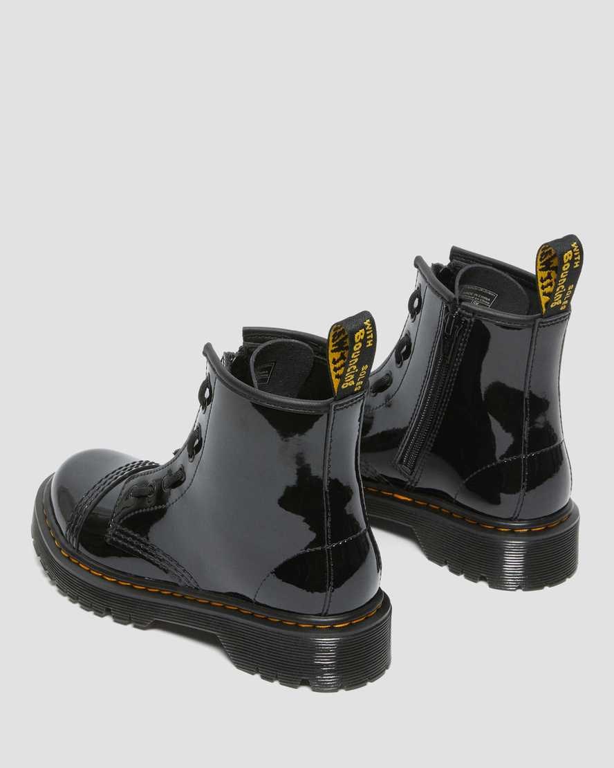 Kids' Dr Martens Junior Sinclair Bex Patent Leather Booties Black Patent Lamper | 391FVNZAR