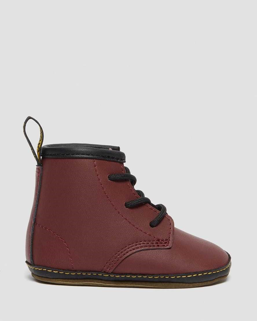 Kids' Dr Martens Newborn 1460 Auburn Leather Booties Cherry Red | 628QINAYM