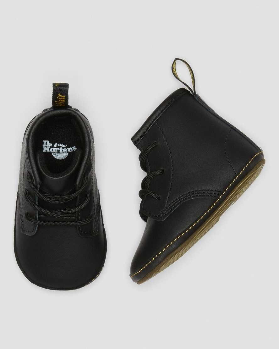 Kids' Dr Martens Newborn 1460 Auburn Leather Booties Black | 645ZWSATB