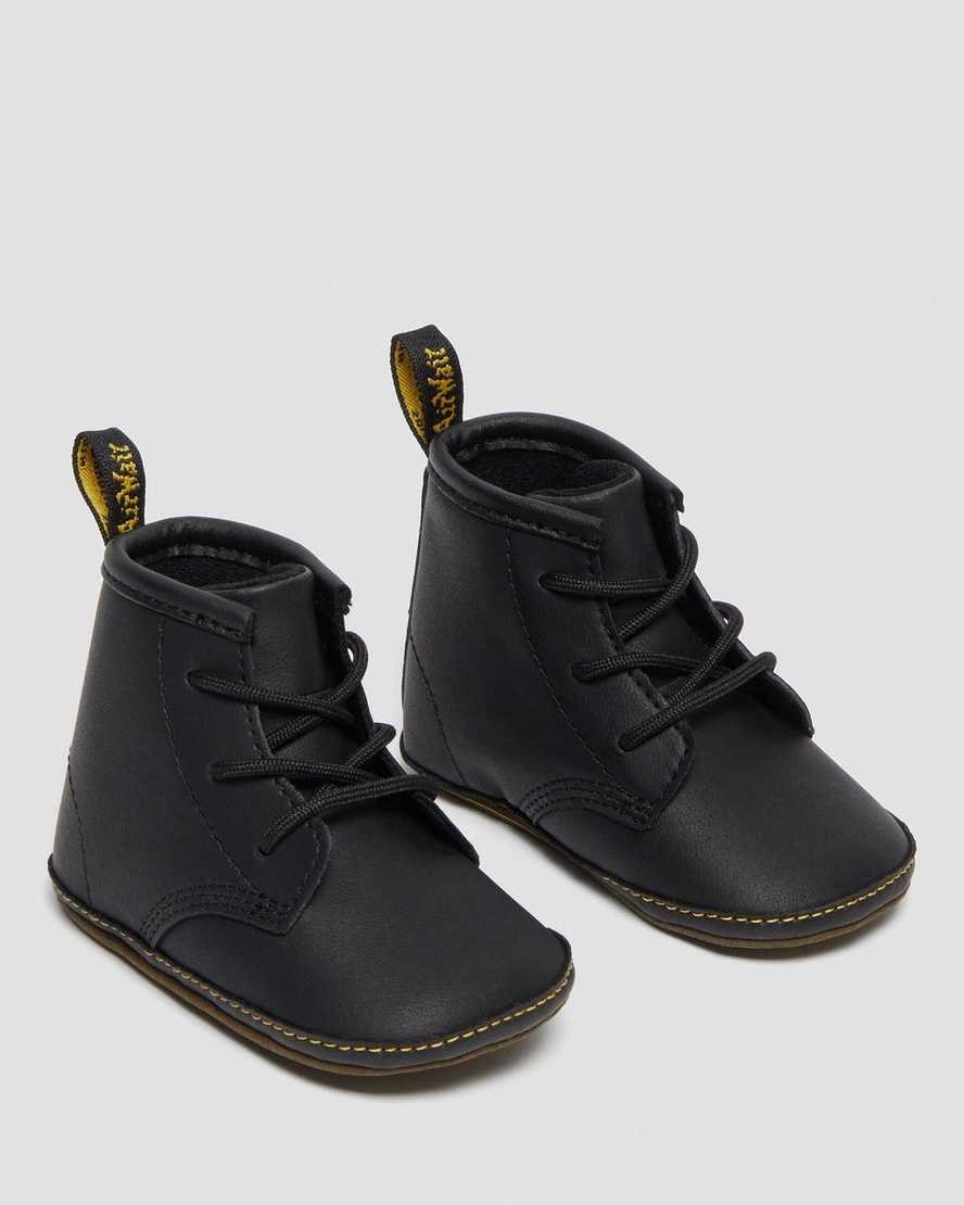 Kids' Dr Martens Newborn 1460 Auburn Leather Booties Black | 645ZWSATB