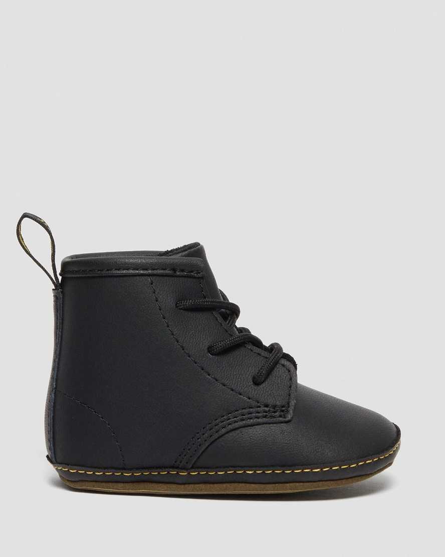 Kids' Dr Martens Newborn 1460 Auburn Leather Booties Black | 645ZWSATB