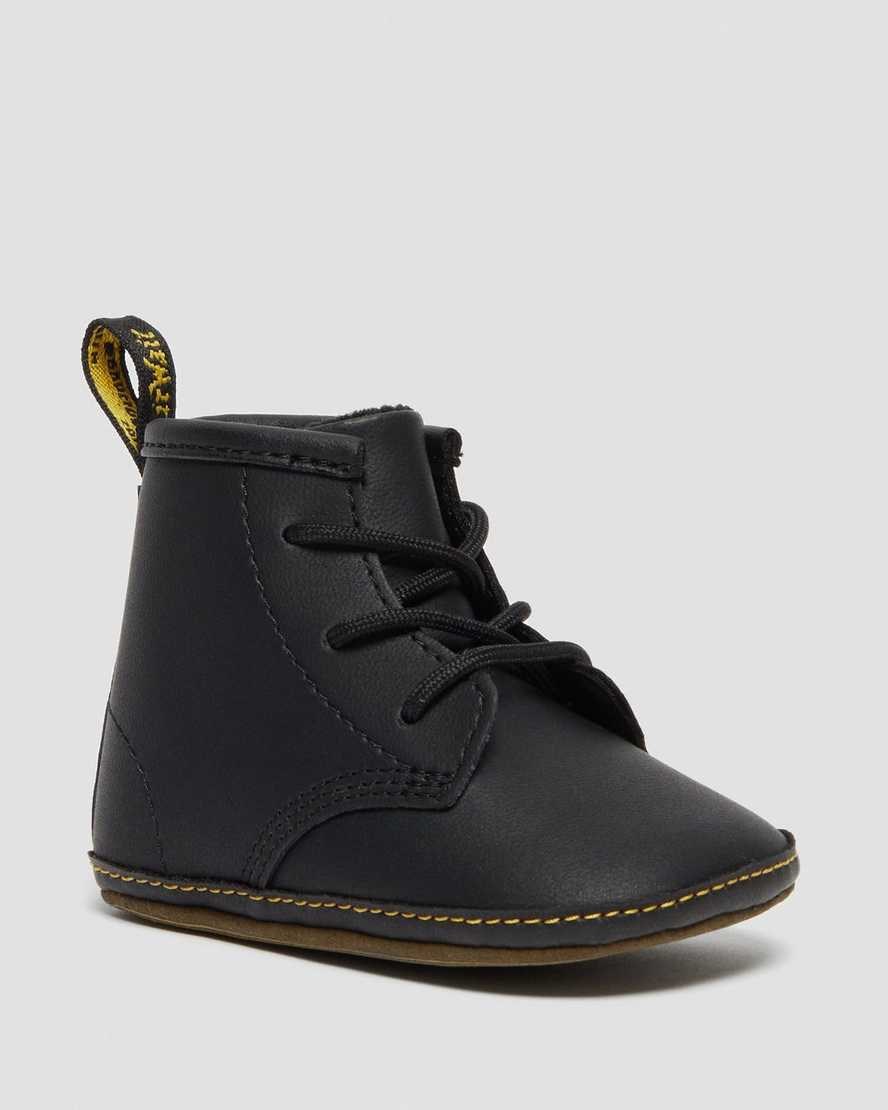 Kids' Dr Martens Newborn 1460 Auburn Leather Booties Black | 645ZWSATB