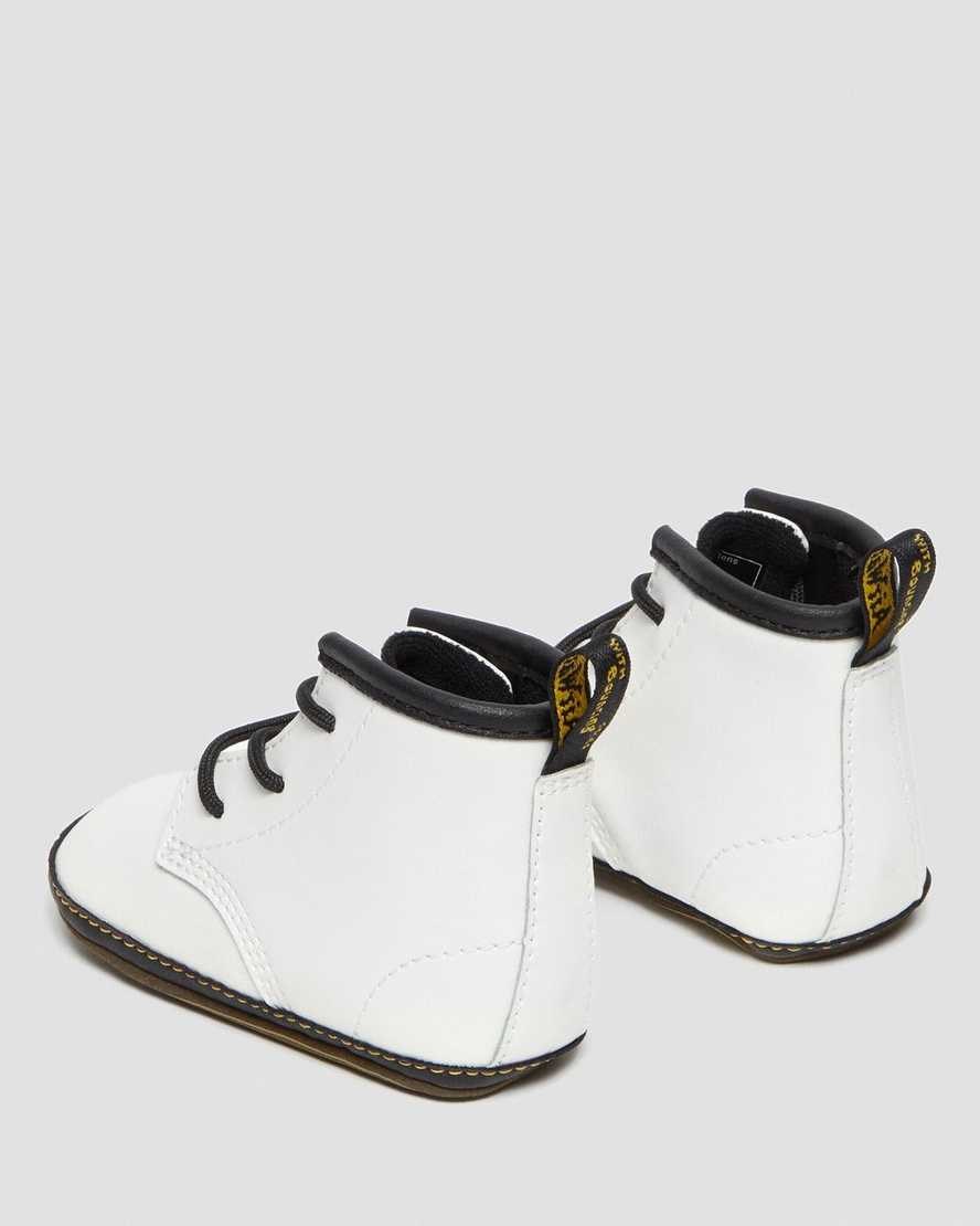 Kids' Dr Martens Newborn 1460 Auburn Leather Booties White | 893JDLAYT