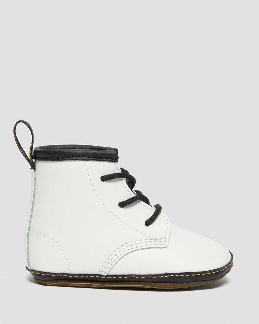 Kids' Dr Martens Newborn 1460 Auburn Leather Booties White | 893JDLAYT