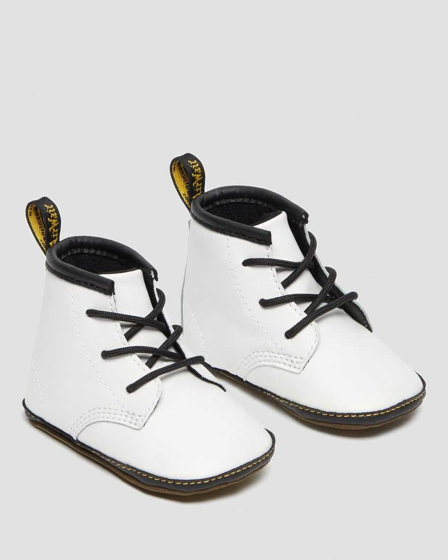 Kids' Dr Martens Newborn 1460 Auburn Leather Booties White | 893JDLAYT