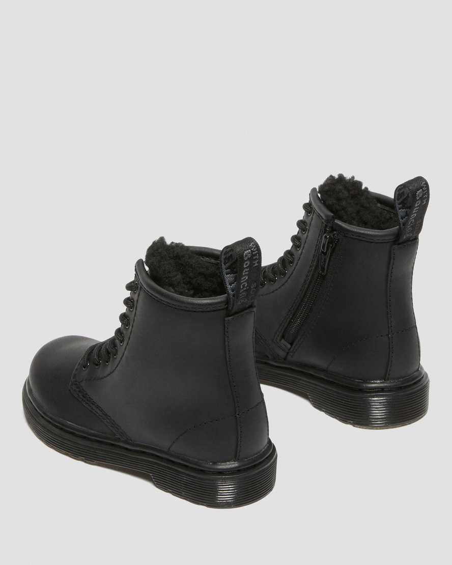 Kids' Dr Martens Toddler 1460 Faux Fur Lined Booties Black Republic Wp | 072IMLGHB