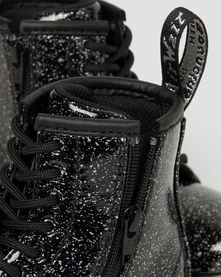 Kids' Dr Martens Toddler 1460 Glitter Lace Up Boots Black Cosmic Glitter | 058HILRGT