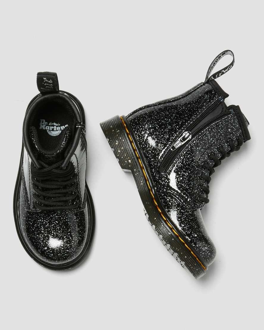 Kids' Dr Martens Toddler 1460 Glitter Lace Up Boots Black Cosmic Glitter | 058HILRGT