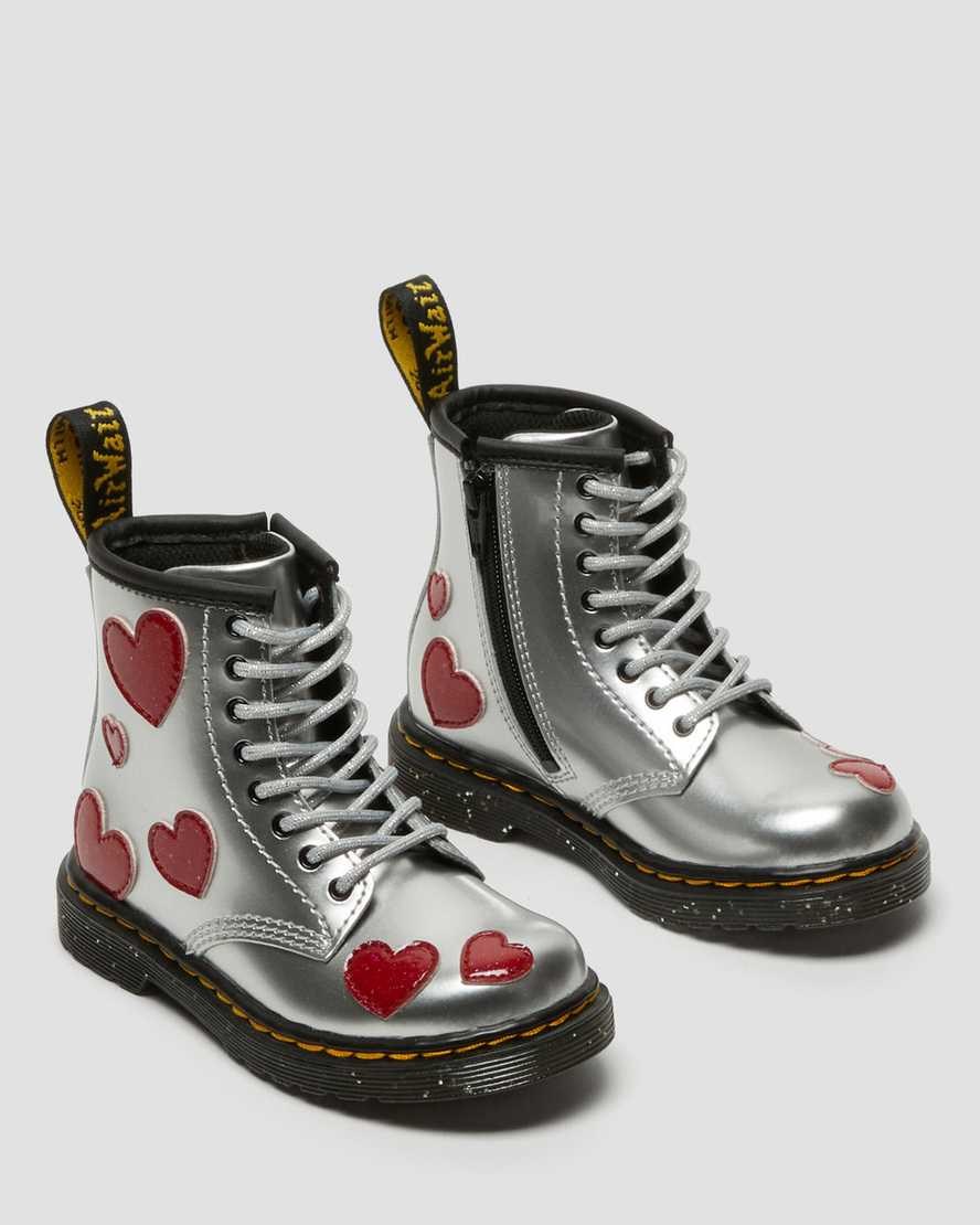 Kids' Dr Martens Toddler 1460 Glitter Star Patent Lace Up Boots Metallic Patent Lamper | 314FRILNA