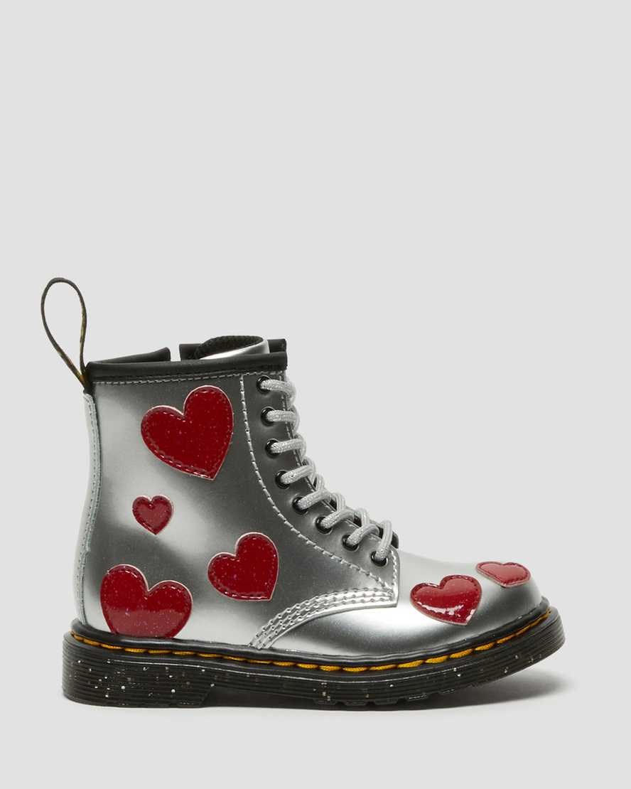 Kids' Dr Martens Toddler 1460 Glitter Star Patent Lace Up Boots Metallic Patent Lamper | 314FRILNA