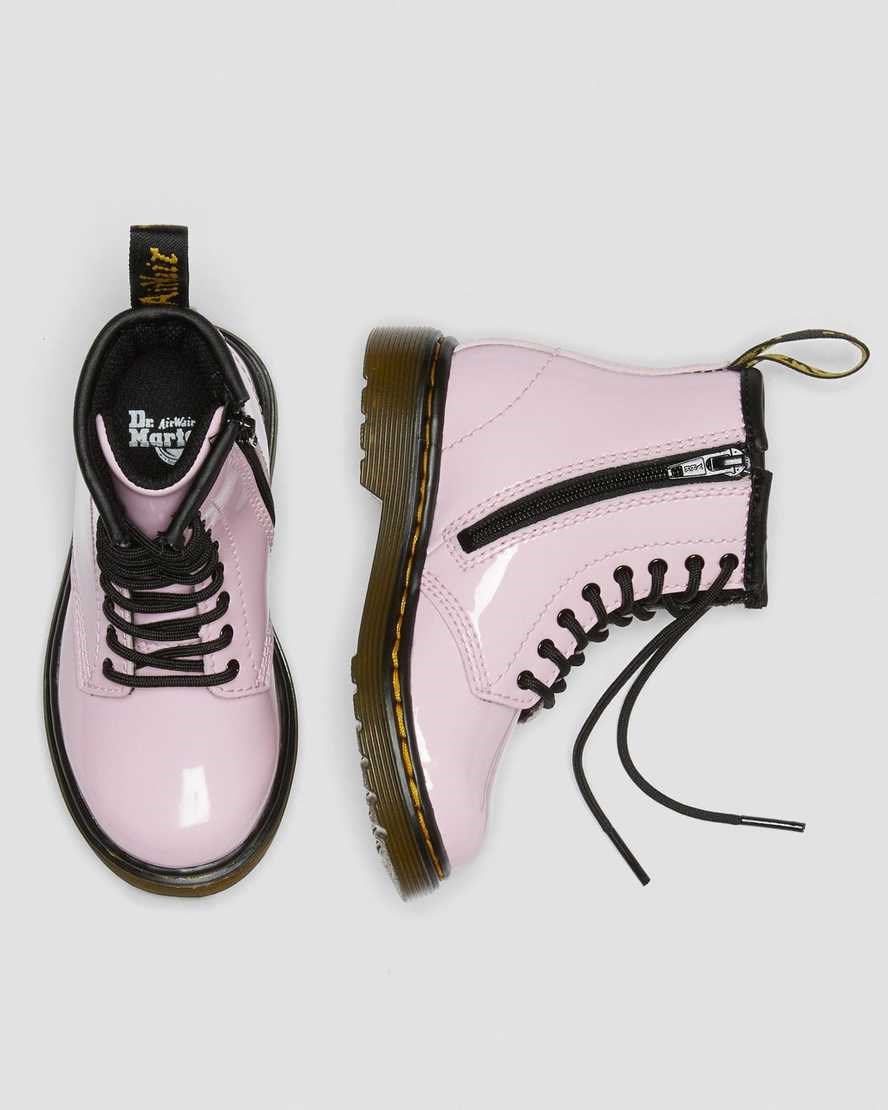 Kids' Dr Martens Toddler 1460 Patent Leather Lace Up Boots Pale Pink Patent Lamper | 347PKIXZC