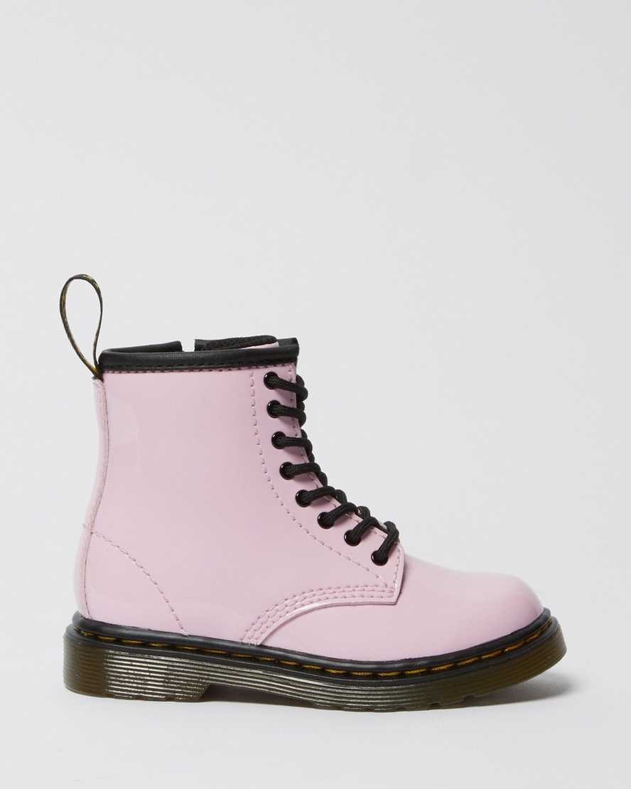 Kids' Dr Martens Toddler 1460 Patent Leather Lace Up Boots Pale Pink Patent Lamper | 347PKIXZC