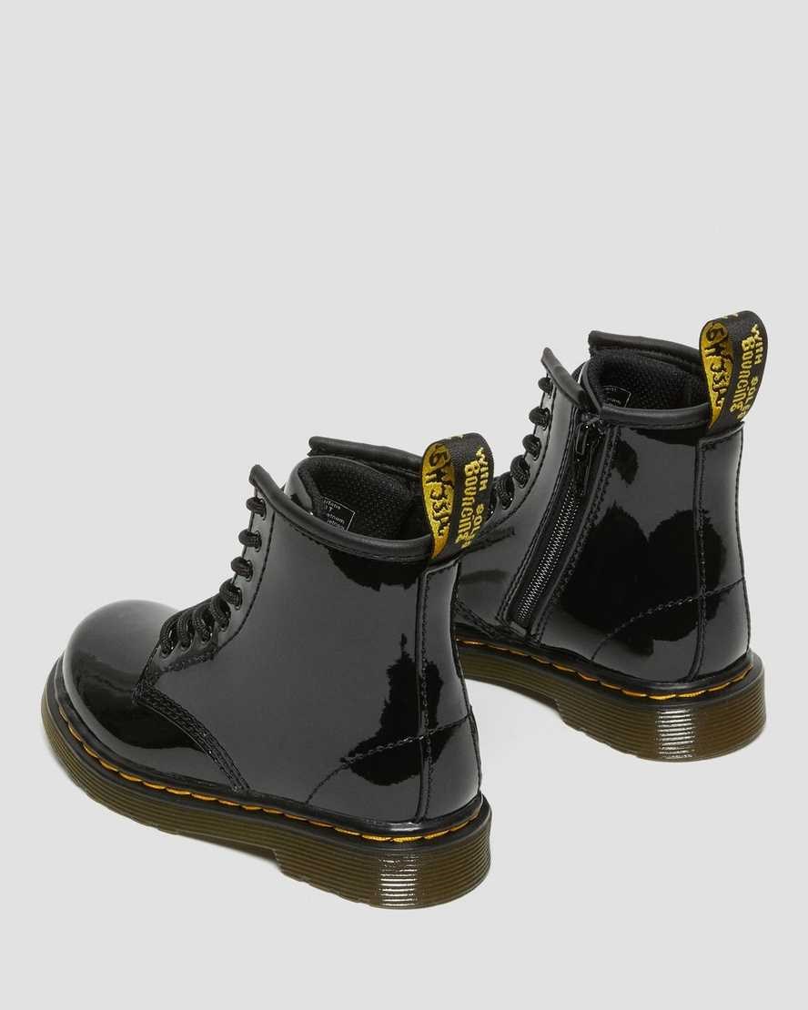 Kids' Dr Martens Toddler 1460 Patent Leather Lace Up Boots Black Patent Lamper | 590OXNVIC