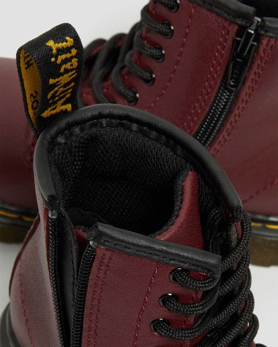 Kids' Dr Martens Toddler 1460 Softy T Leather Lace Up Boots Cherry Red Softy T | 149OYTKQJ