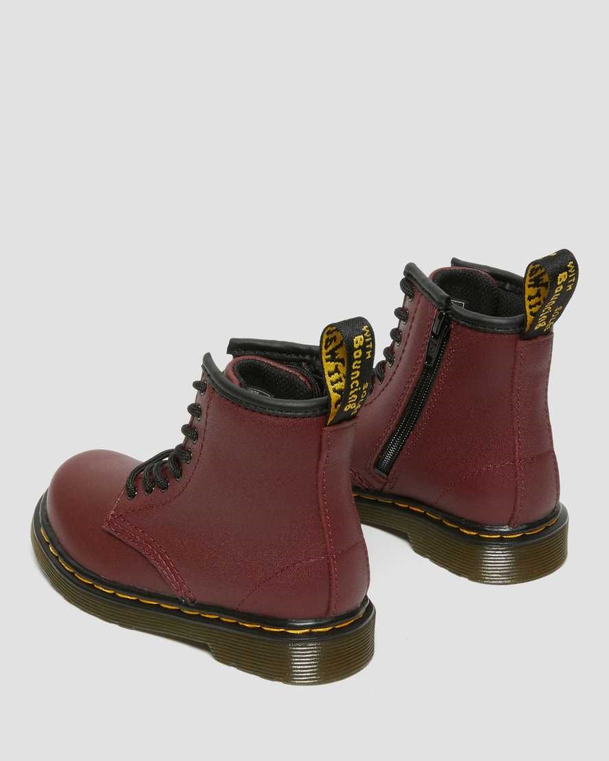 Kids' Dr Martens Toddler 1460 Softy T Leather Lace Up Boots Cherry Red Softy T | 149OYTKQJ