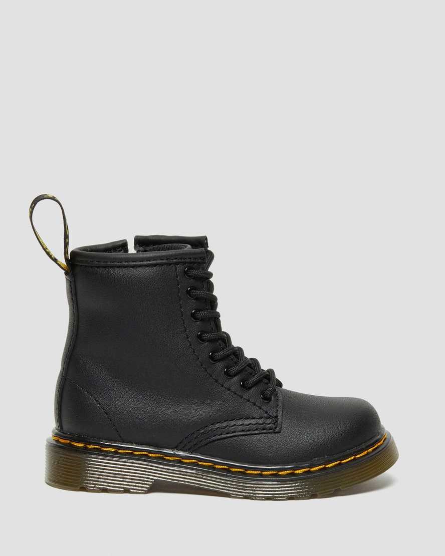 Kids' Dr Martens Toddler 1460 Softy T Leather Lace Up Boots Black Softy T | 362JTWDIY