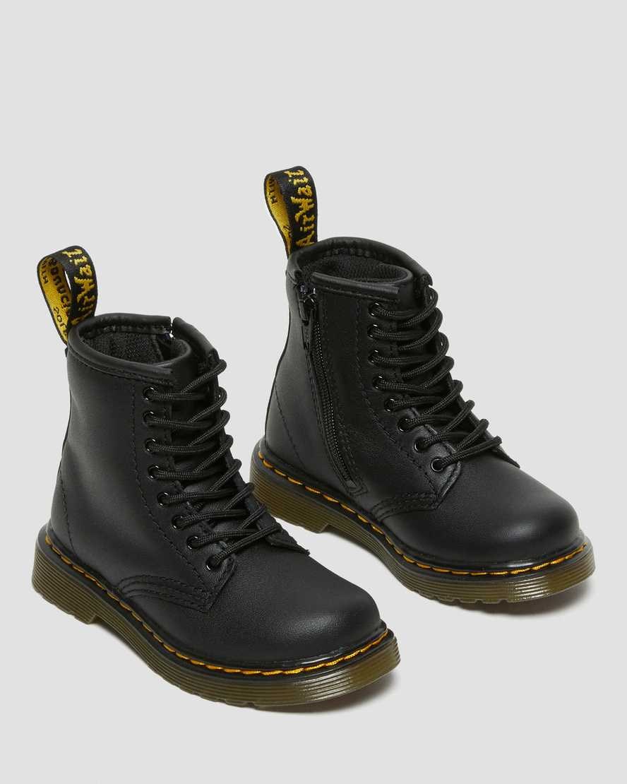 Kids' Dr Martens Toddler 1460 Softy T Leather Lace Up Boots Black Softy T | 362JTWDIY