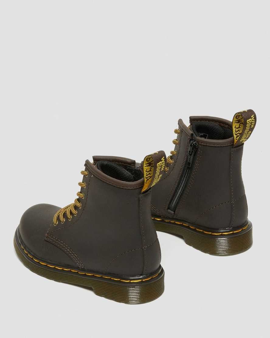 Kids' Dr Martens Toddler 1460 Wildhorse Leather Lace Up Boots Dark Brown Wildhorse Lamper | 250JGAUFM