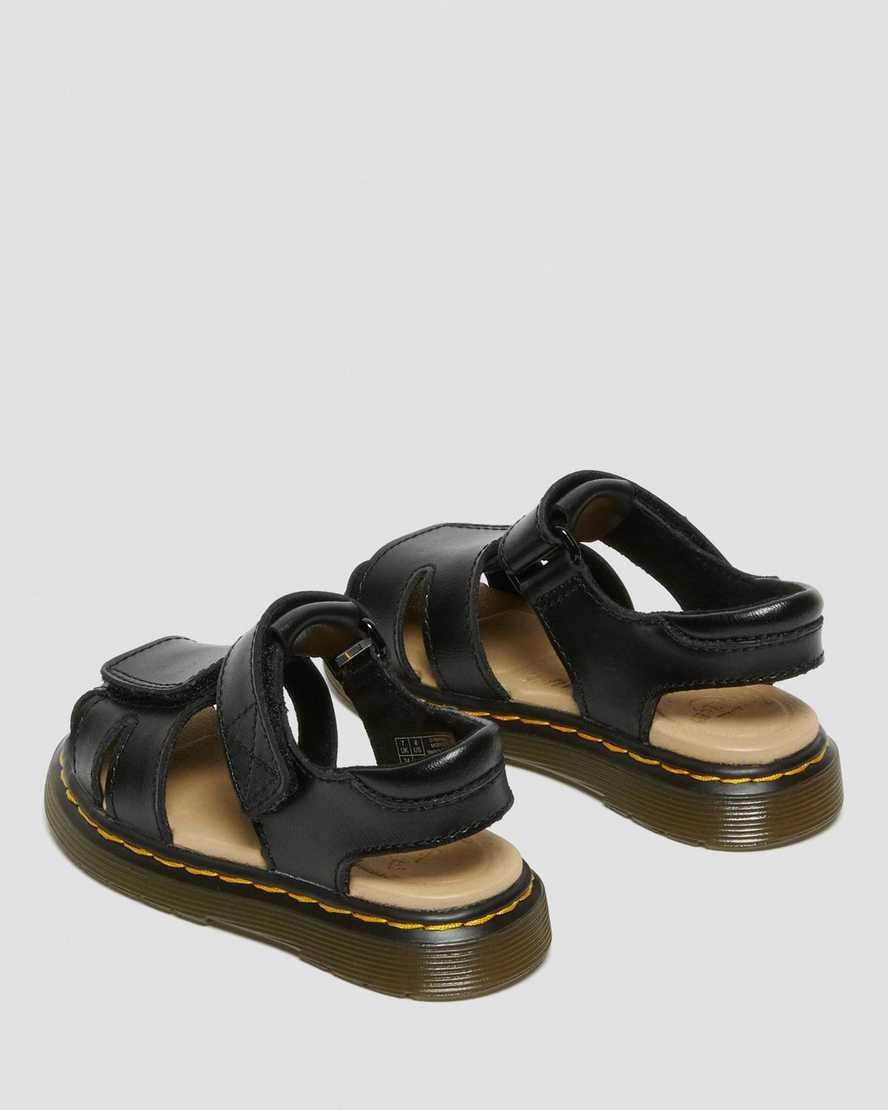 Kids' Dr Martens Toddler Moby II Leather Velcro Sandals Black T Lamper | 045GSKEAC