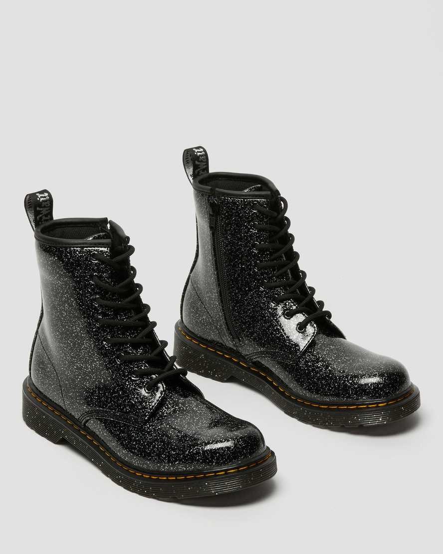 Kids' Dr Martens Youth 1460 Glitter Lace Up Boots Black Cosmic Glitter | 481DTMEWR