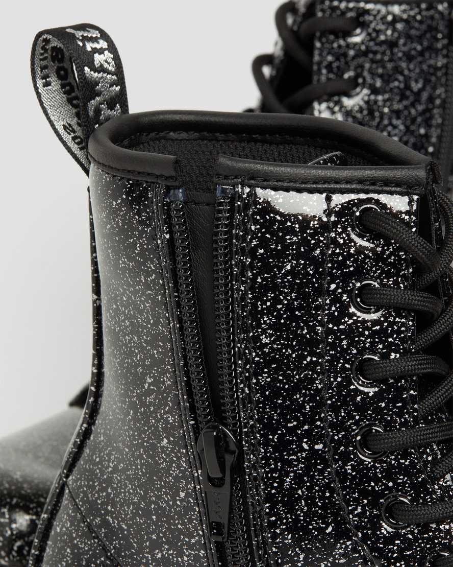 Kids' Dr Martens Youth 1460 Glitter Lace Up Boots Black Cosmic Glitter | 481DTMEWR