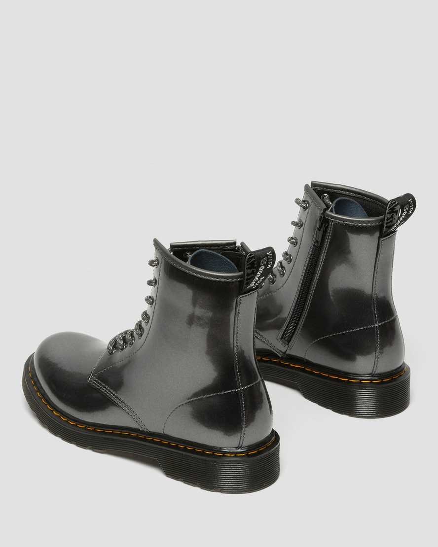 Kids' Dr Martens Youth 1460 Metallic Lace Up Boots Grey Spark | 256ZQMUDV