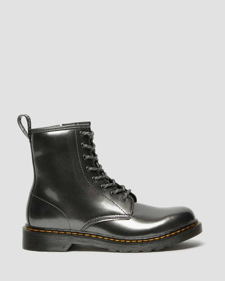 Kids' Dr Martens Youth 1460 Metallic Lace Up Boots Grey Spark | 256ZQMUDV