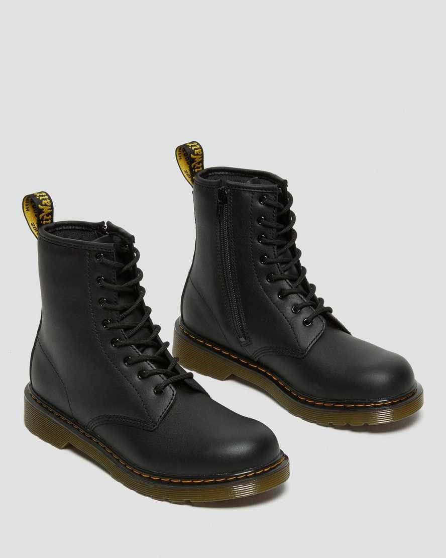 Kids' Dr Martens Youth 1460 Softy T Leather Lace Up Boots Black Softy T | 451INGOJX