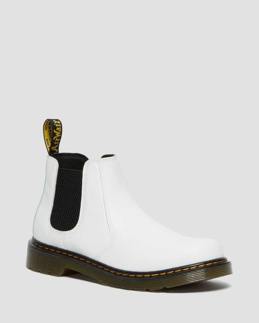 Kids' Dr Martens Youth 2976 Leather Chelsea Boots White Romario | 294DEJHSY