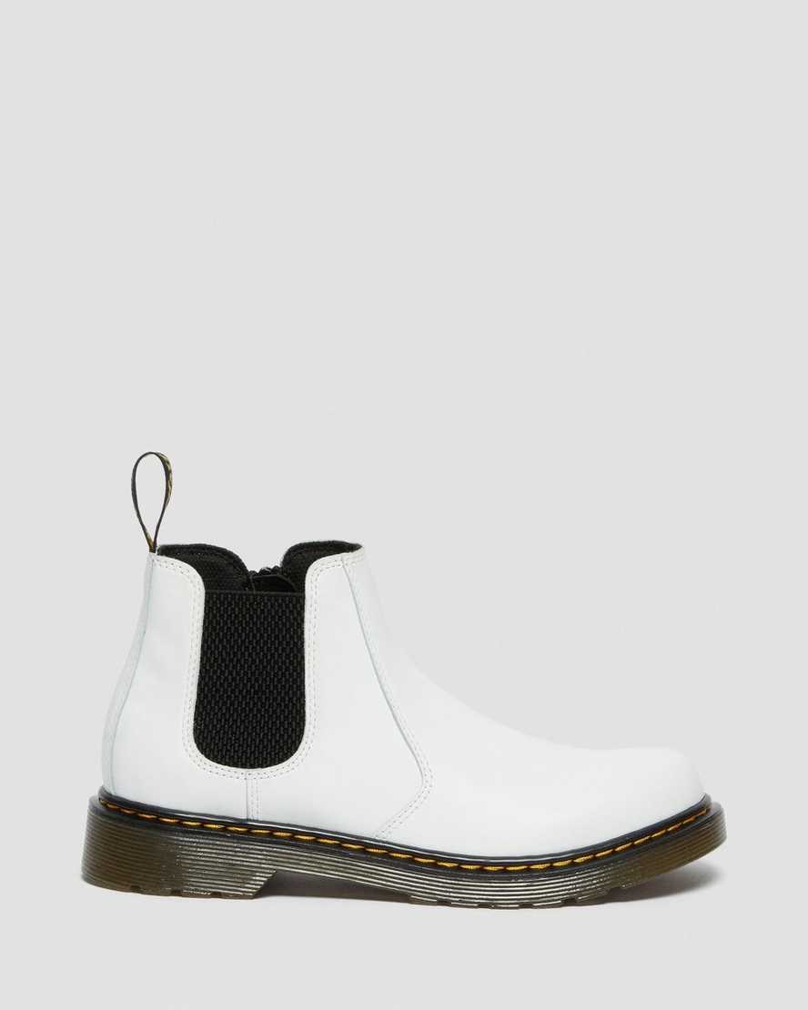 Kids' Dr Martens Youth 2976 Leather Chelsea Boots White Romario | 294DEJHSY