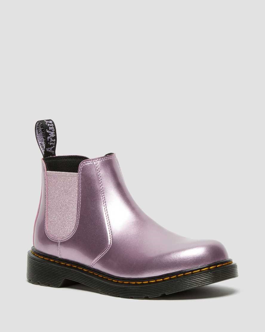 Kids' Dr Martens Youth 2976 Metallic Chelsea Boots Pink Spark | 820HSEKFG