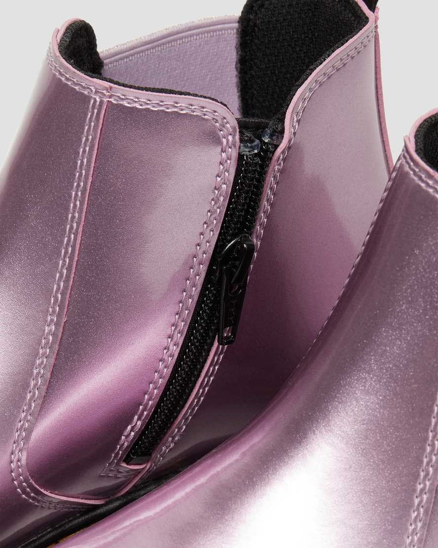 Kids' Dr Martens Youth 2976 Metallic Chelsea Boots Pink Spark | 820HSEKFG