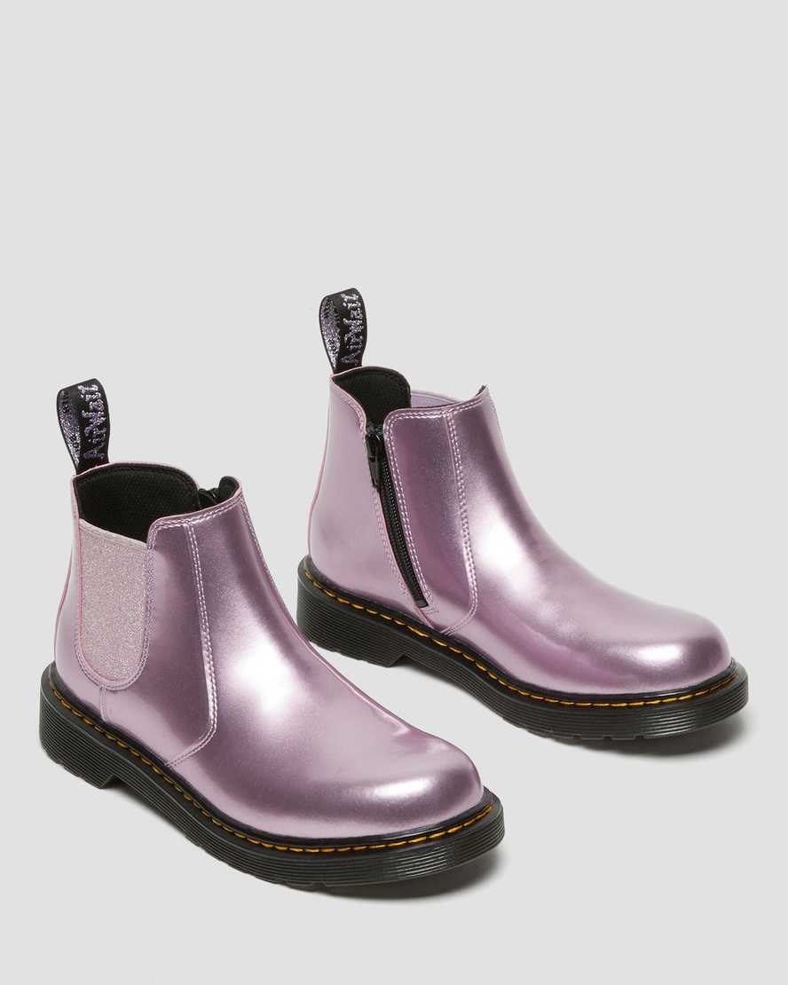 Kids' Dr Martens Youth 2976 Metallic Chelsea Boots Pink Spark | 820HSEKFG