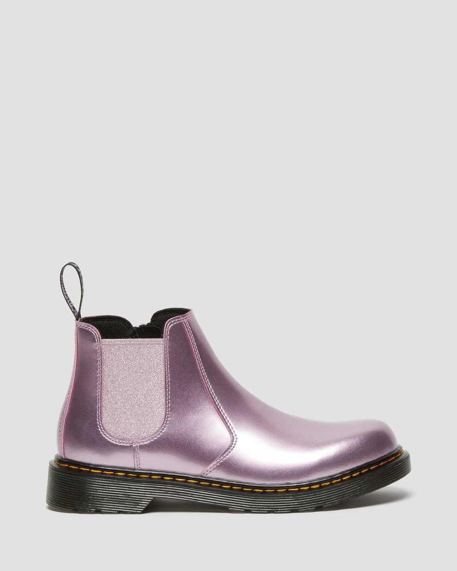 Kids' Dr Martens Youth 2976 Metallic Chelsea Boots Pink Spark | 820HSEKFG