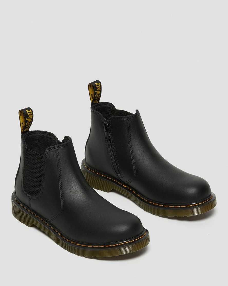 Kids' Dr Martens Youth 2976 Softy T Leather Chelsea Boots Black Softy T | 789TDCWRU