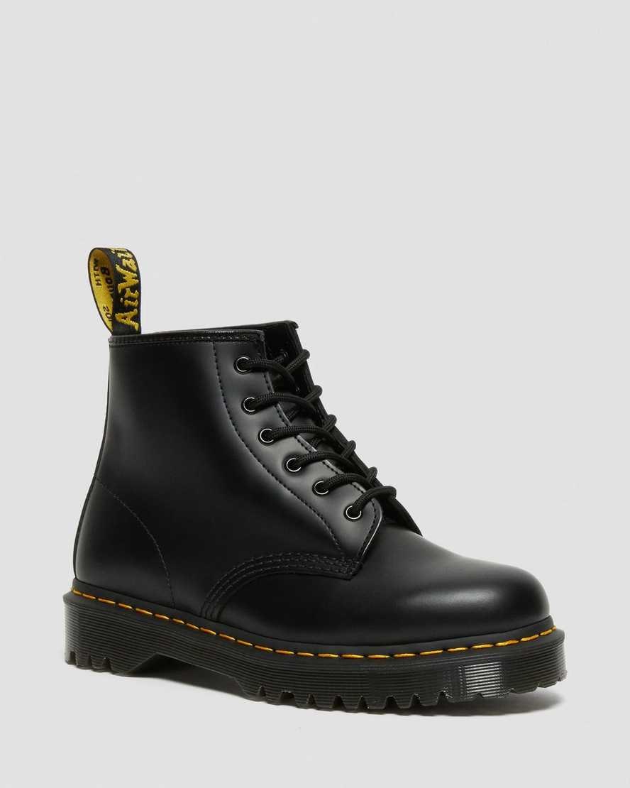 Men's Dr Martens 101 Bex Smooth Leather Ankle Boots Black Smooth Leather | 821UEDBCZ