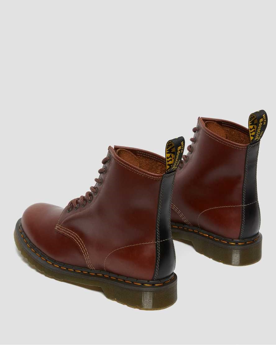 Men's Dr Martens 1460 Abruzzo Leather Ankle Boots Brown Black | 408PACNWB