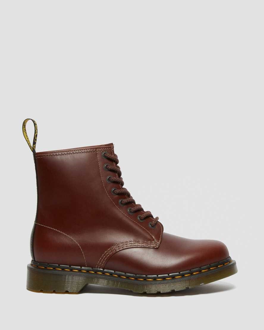 Men's Dr Martens 1460 Abruzzo Leather Ankle Boots Brown Black | 408PACNWB