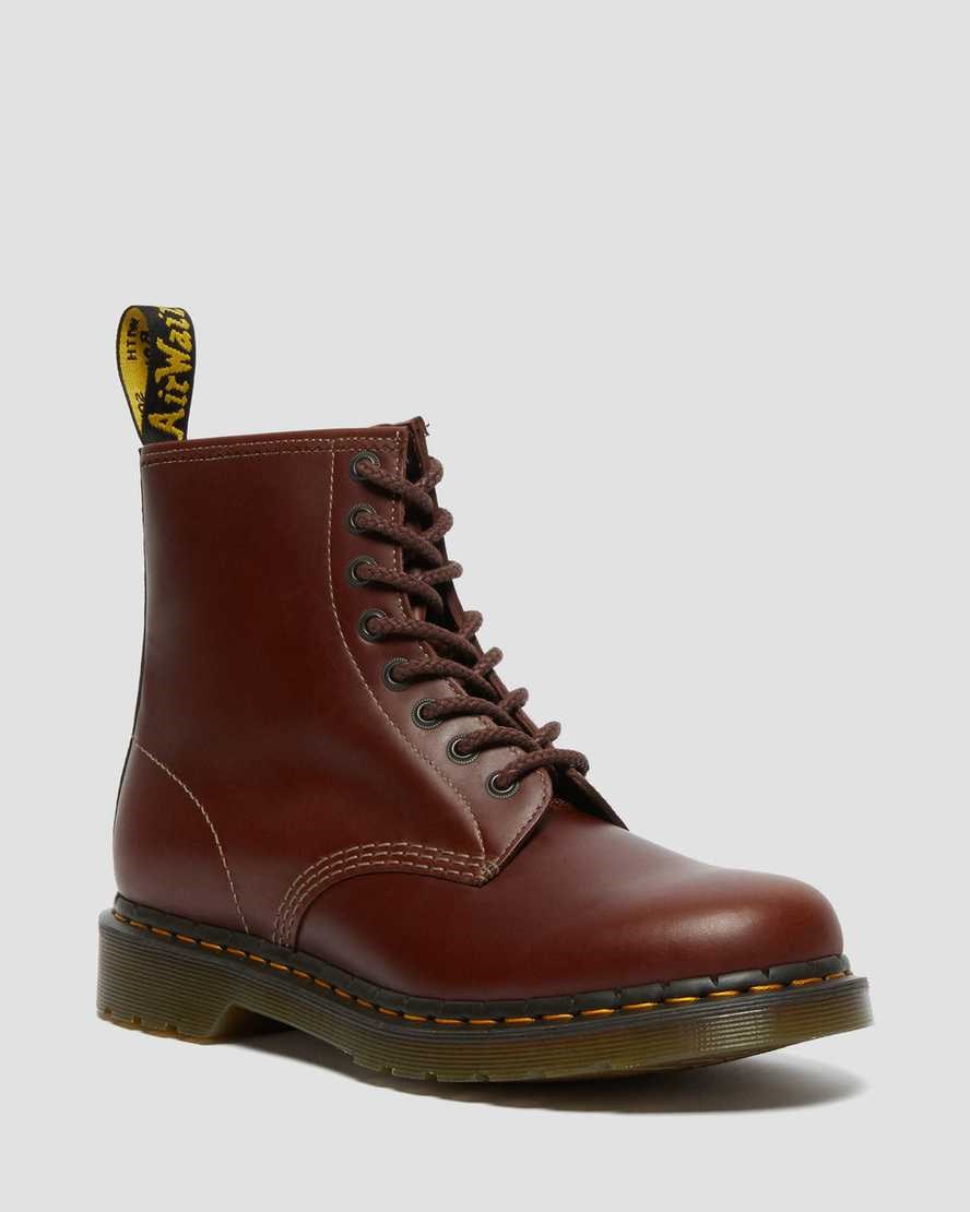 Men\'s Dr Martens 1460 Abruzzo Leather Ankle Boots Brown Black | 408PACNWB