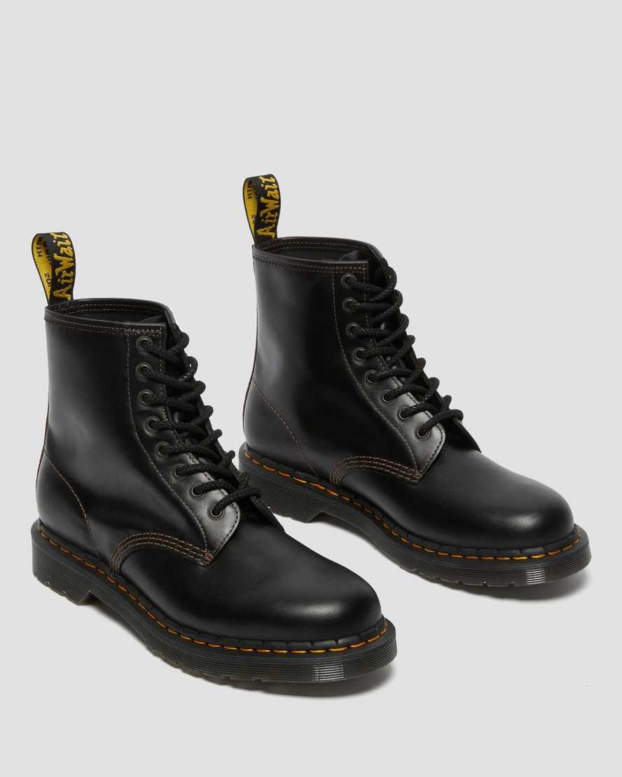 Men's Dr Martens 1460 Abruzzo Leather Ankle Boots Black Brown | 843MHJPVQ