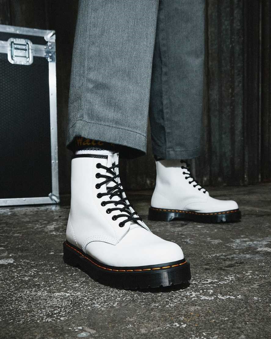 Men's Dr Martens 1460 Bex Smooth Leather Ankle Boots White Smooth Leather | 251KPNUGH