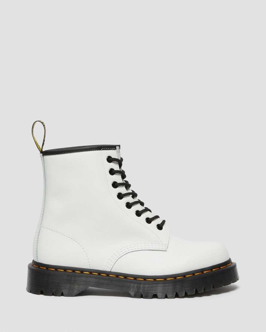 Men's Dr Martens 1460 Bex Smooth Leather Lace Up Boots White Smooth Leather | 628PMIFTC